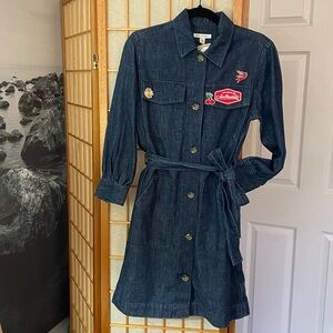 Free Assembly Utility Mini Dress in Medium Indigo Denim S